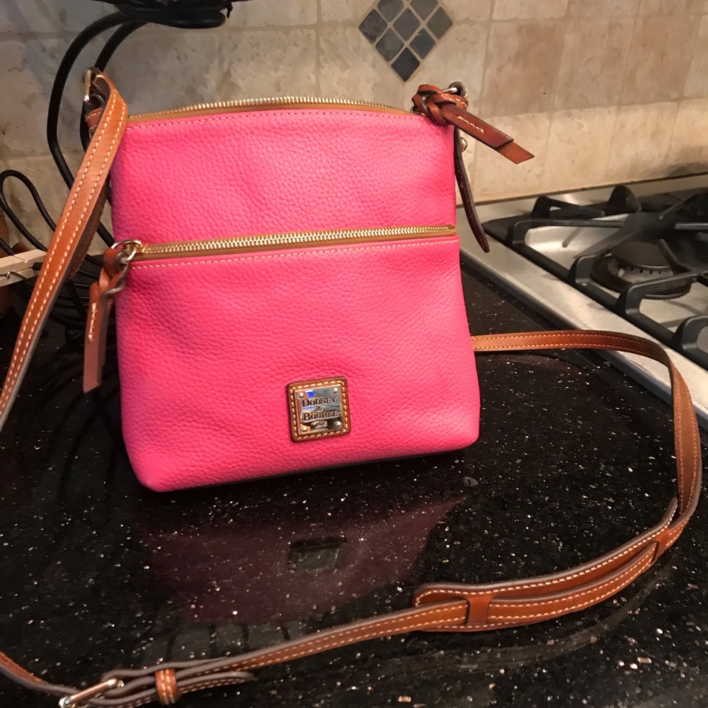 Dooney & Bourke Pink and Brown Shoulder Bag